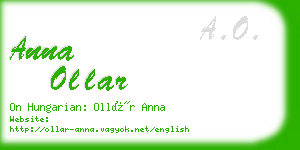 anna ollar business card